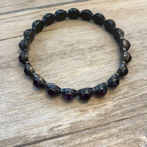 Purple jeweled bangle bracelet